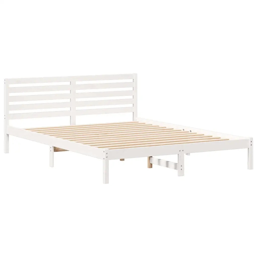 Struttura del letto-Giroletto-Rete del Letto Bianco 160 x 220 cm Pino massello 900195