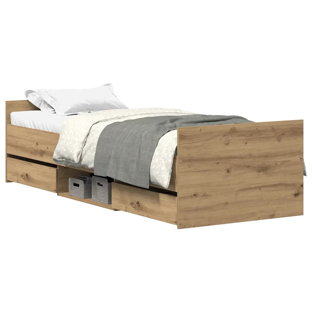 Giroletto senza Materasso-Struttura Letto Rovere Artigianale 100x200cm 761035