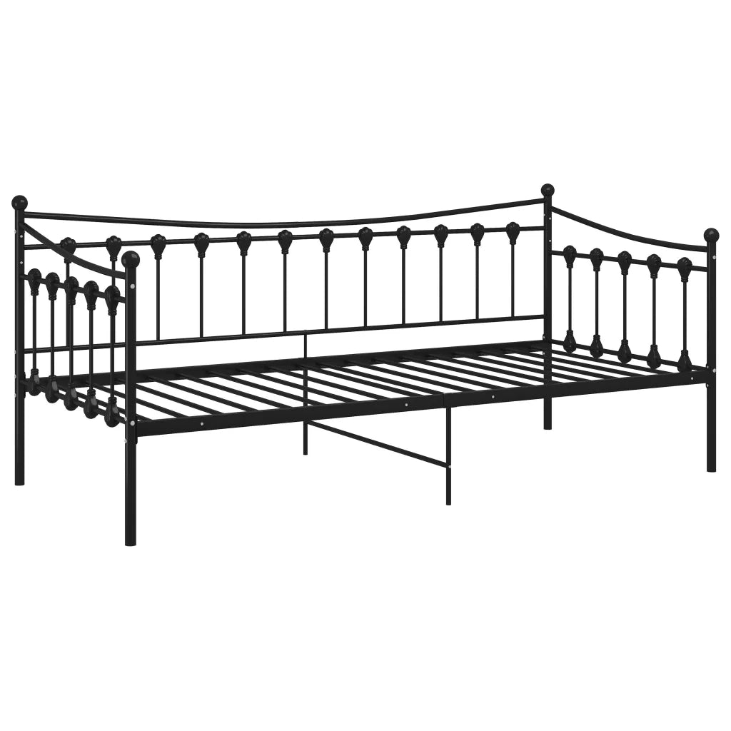 Telaio Divano Letto-Struttura Sofa Letto Nero in Metallo 90x200 cm 413934