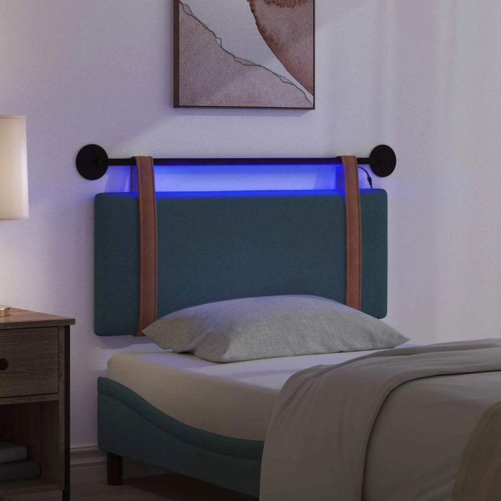 Testiera sospesa Con luce LED Verde Scuro PU Antico 3423899