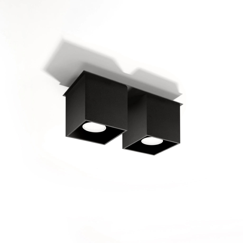 Lampada da parete Quad Deep Space in alluminio nero 2x GU10 LED Max 10W