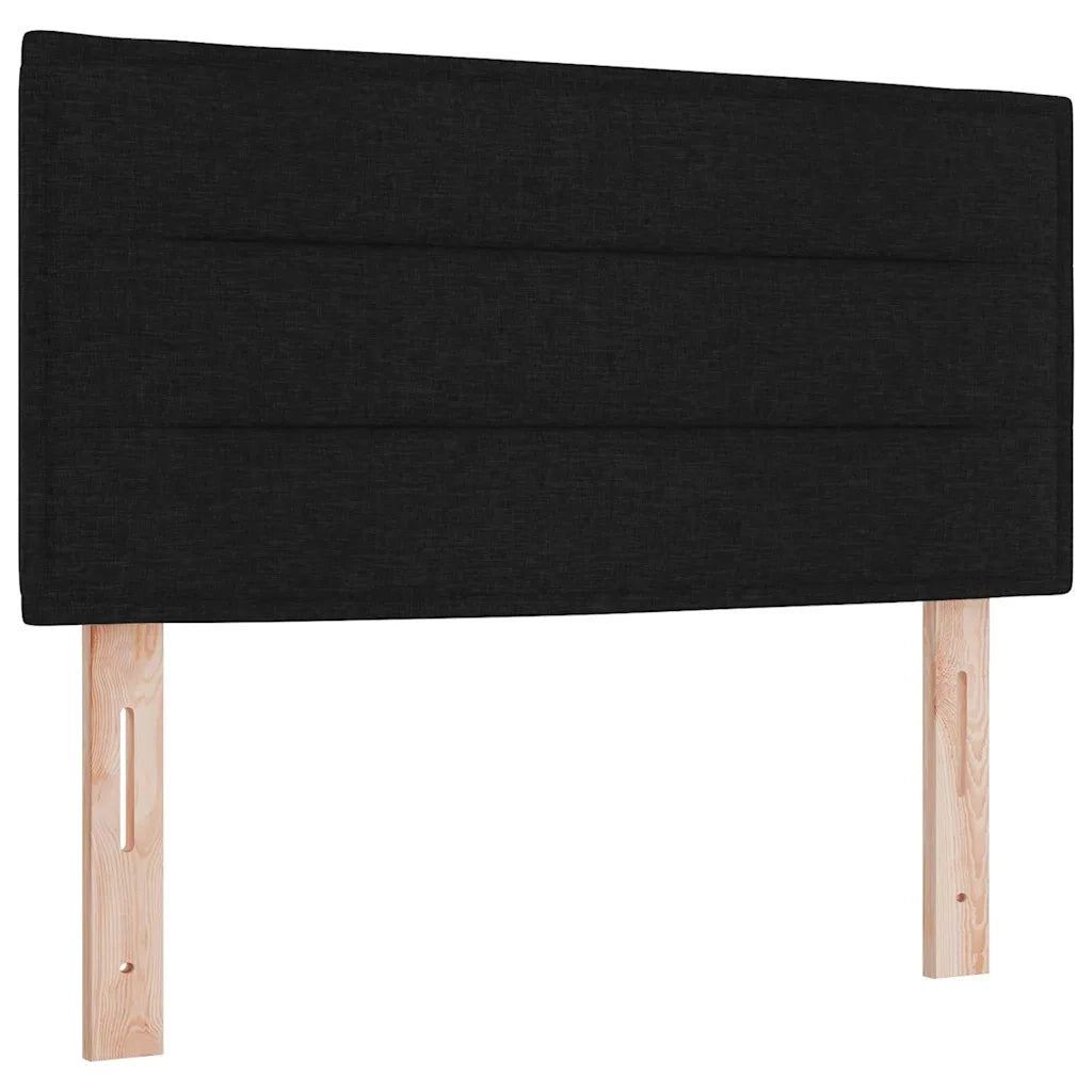 Letto a Sorgente LED con materasso Nero 120 x 190 cm Tessuto