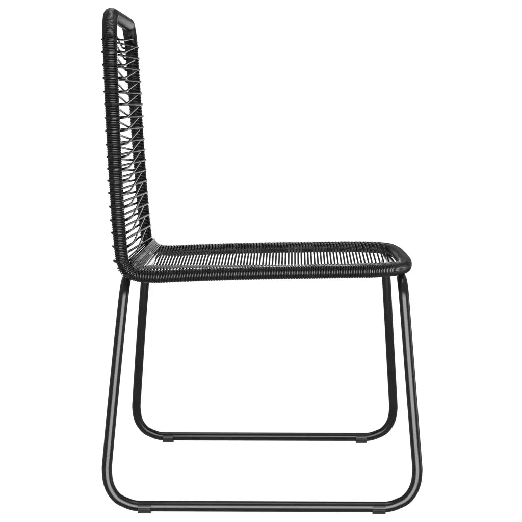 Sedie da Giardino 4 pz in Polyrattan Nero 313112