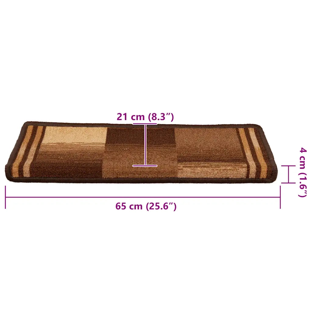 Tappetini per Scale Autoadesivi 10 pz 65x21x4 cm Marroni 149845