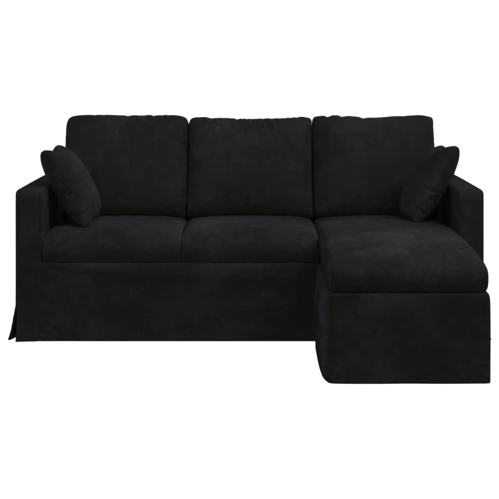 Divano Nero 198 x 134 x 80 cm Velluto