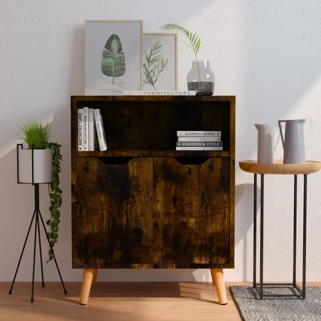 Credenza Rovere Fumo 60x30x72 cm in Legno Multistrato 326830