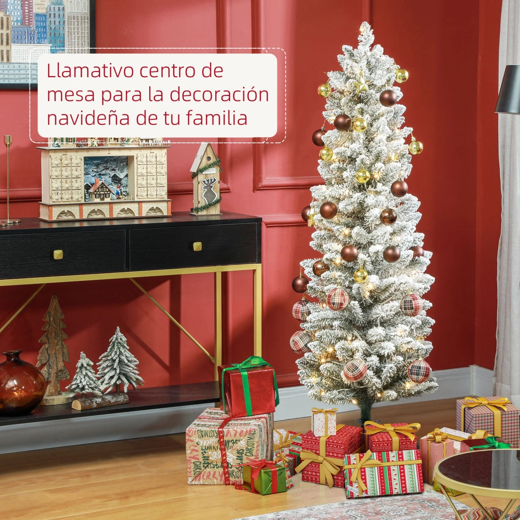 Albero di Natale Artificiale con Luci LED ¨C zephmum ¨C Verde e Bianco 150 cm