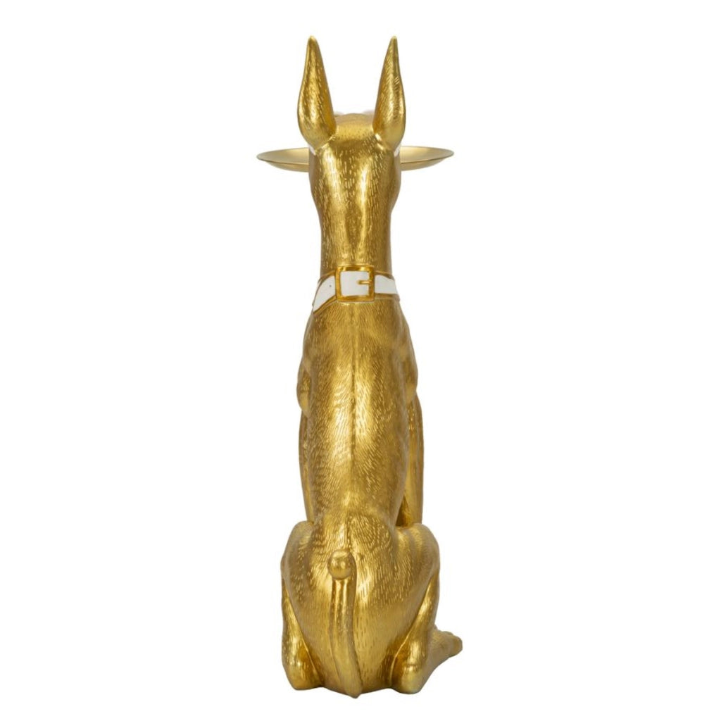 Vassoio Cane 15, Oro, Poliresina, 30x64x91 cm