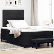 Letto a molle con materasso Nero 120 x 200 cm Tessuto