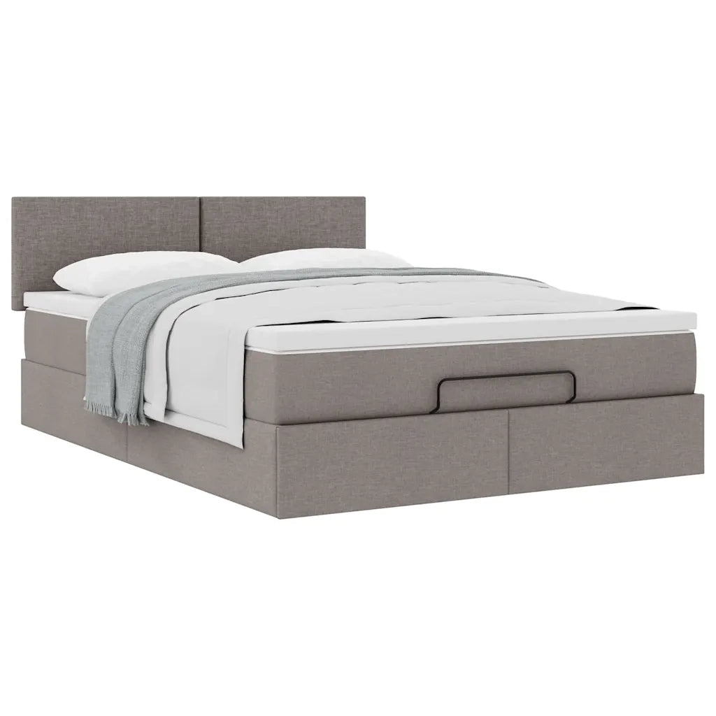 Pouf Letto con Materasso Tortora 140x190 cm in Tessuto 3311377