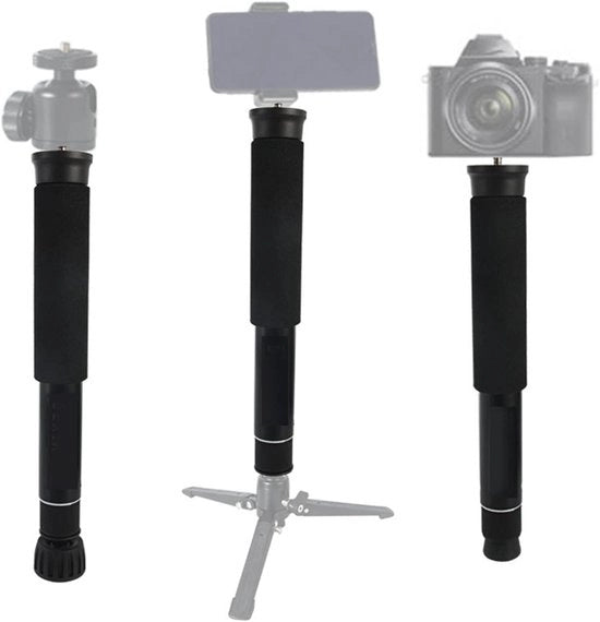 Monopodo in lega di alluminio per fotografia e viaggi, 8 sezioni, attacco per selfie