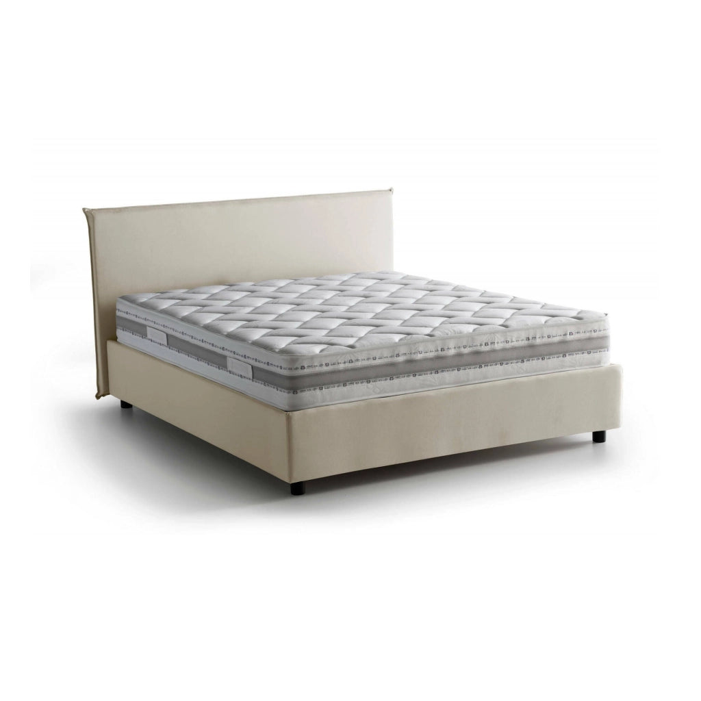 Letto Matrimoniale Anassimene, Letto Matrimoniale Materasso Incluso Made in Italy, Beige