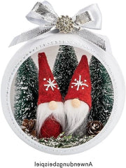 Decorazione di Natale per esterno in legno, velluto e ricamo - 78 cm alto, 4 pezzi