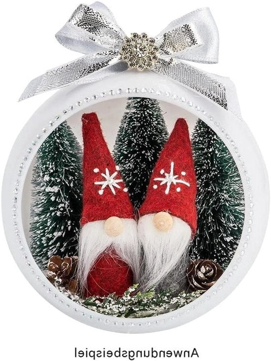 Decorazione di Natale per esterno in legno, velluto e ricamo - 78 cm alto, 4 pezzi