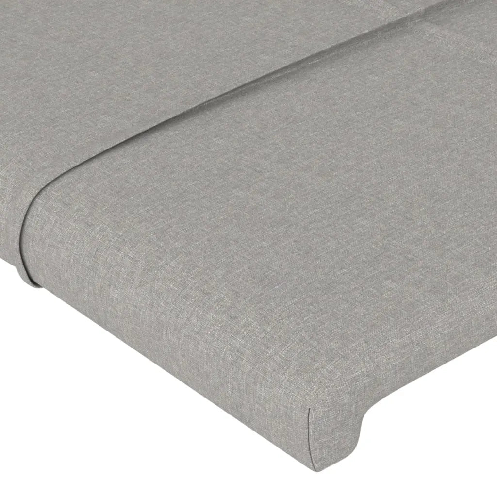 Testiera | Testata ad Orecchio Grigio Chiaro 203x23x78/88 cm in Tessuto
