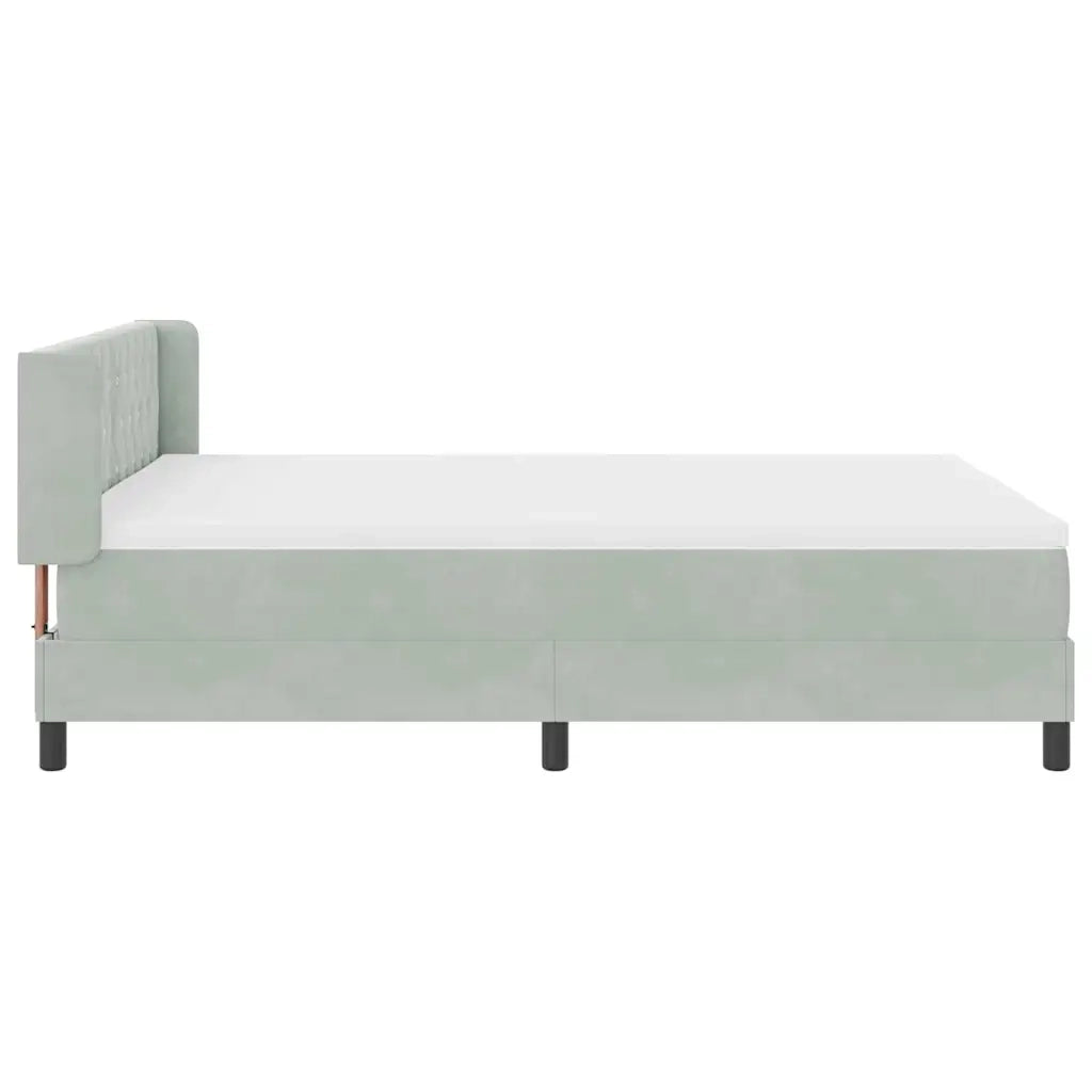 Letto a molle con testiera Grigio chiaro 190 x 140 cm Velluto 3341408