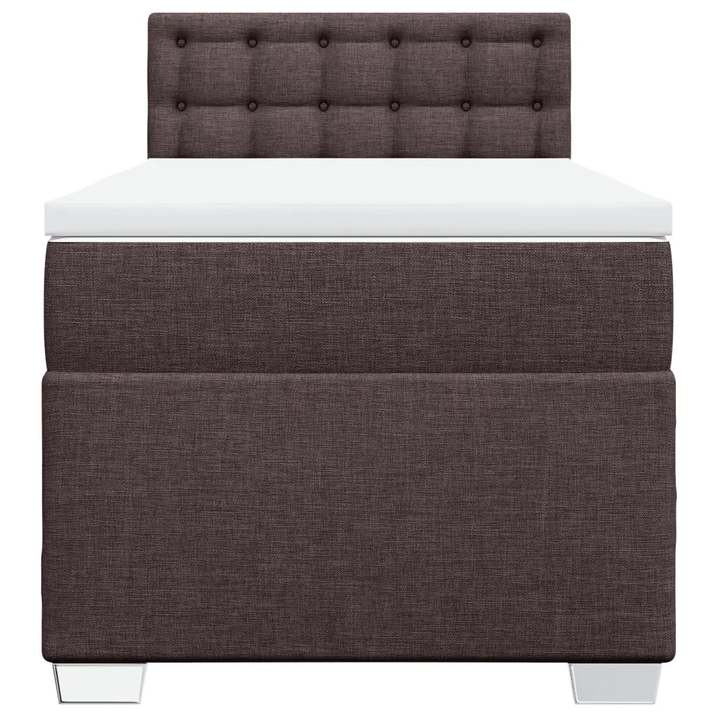 Giroletto a Molle con Materasso Marrone Scuro 90x200 cm Tessuto 3288088