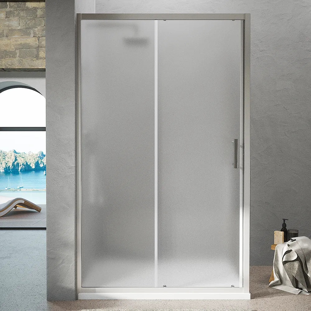 Box Doccia Angolare 80x140 cm vetro stampato, con apertura scorrevole e parete fissa h190cm | Tenerife