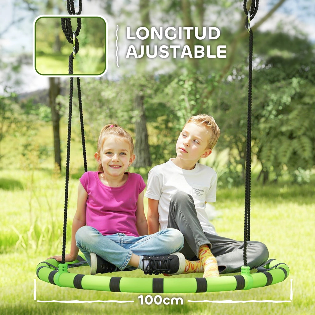 Altalena da giardino per bambini ¨C zephmum ¨C nero e verde ?100x180 cm