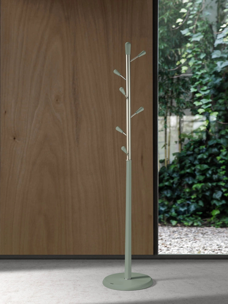 Attaccapanni Herdasa legno di faggio finitura verde 190x37x37