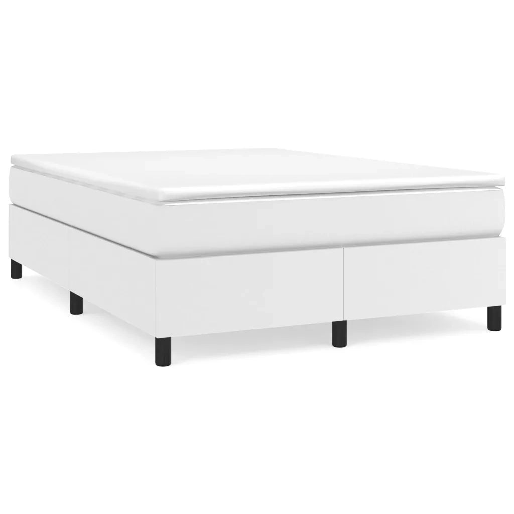 Letto matrimoniale | Letto per adulti | Struttura Letto a Rete a Molle Bianco 140x200 cm in Similpelle