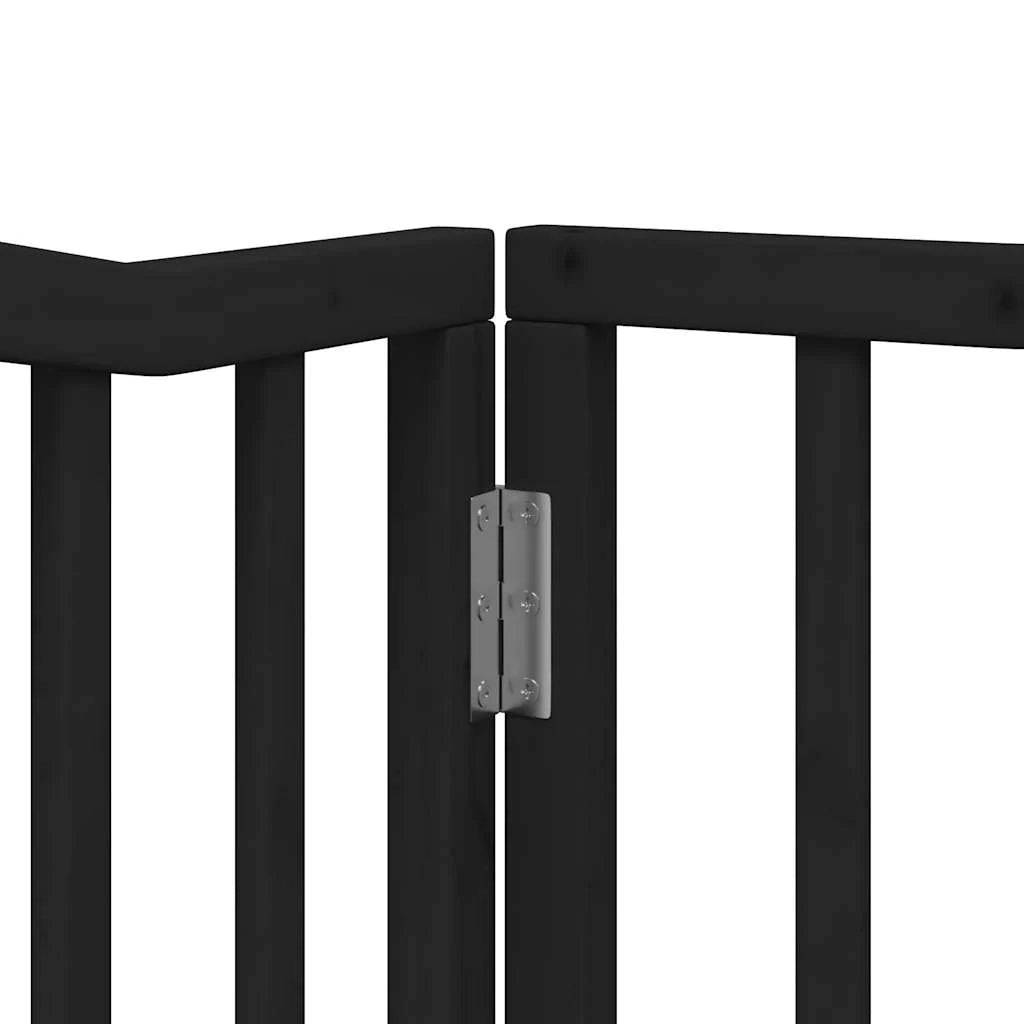 Cancelletto di sicurezza per animali domestici porta pieghevole 6 pannelli legno di pioppo nero 02_0023225