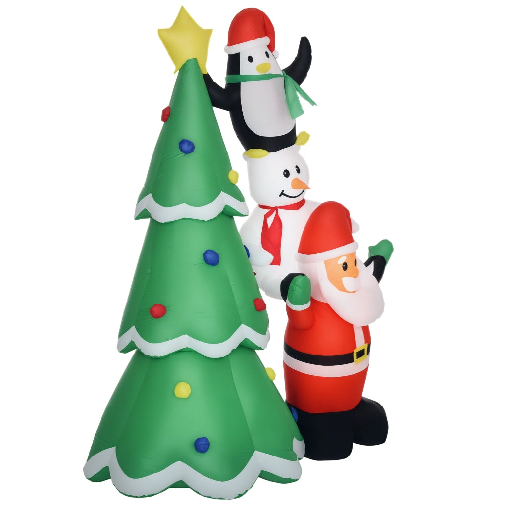 Albero di Natale Gonfiabile ¨C Minimal ¨C 243cm con Luci Led e Babbo Natale, Impermeabile