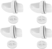 Nutrizione per polli DIY - 4 set di dispositivi automatici a gravità resistenti alle piogge per secchi, vasi, pentole e mangiatoie (bianco)