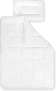 Set di lettino per bambini Basic, coperta con cuscino, Öko-Tex Standard 100, 100 x 135 cm + 40 x 60 cm, bianco