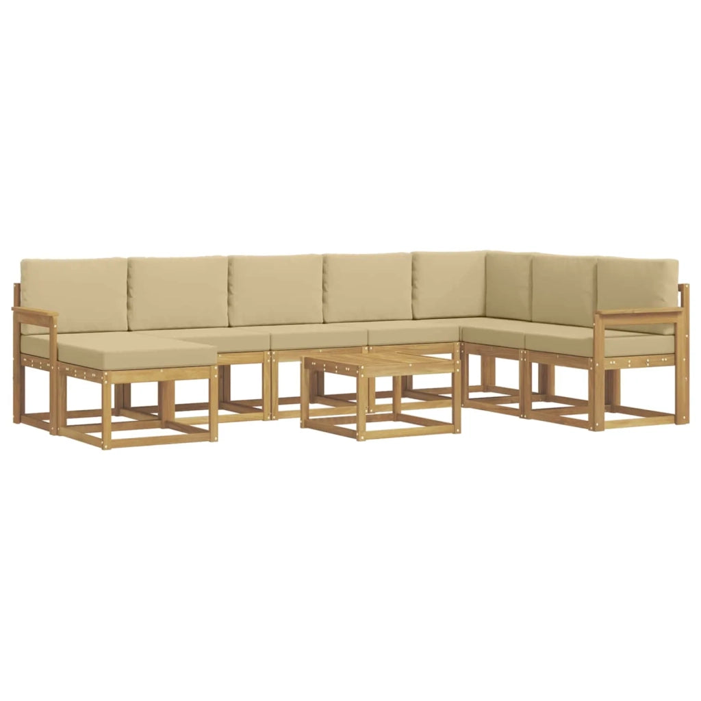 Set di divani da esterno con cuscino 9 pcs Bianco e Beige 3388077