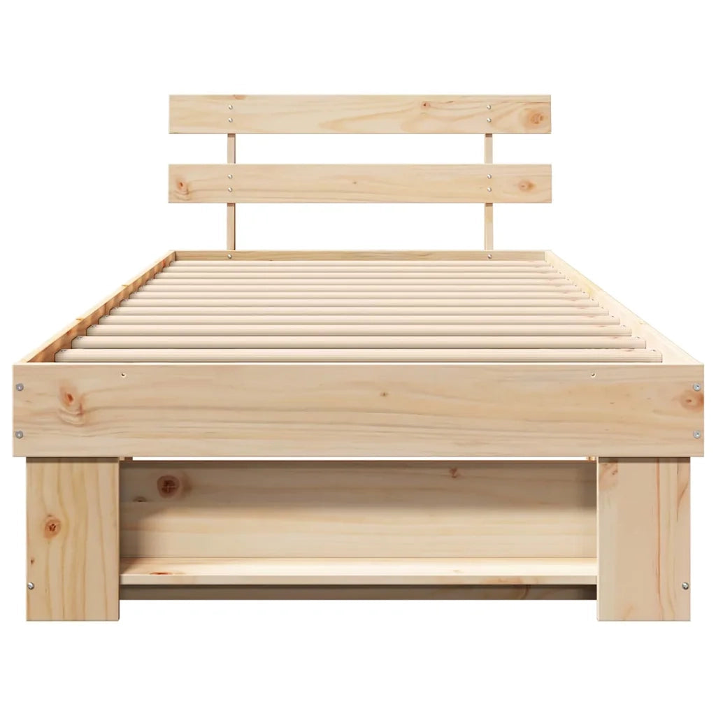 Letto singolo | Letto per adulti | Struttura del letto Marrone 75 x 190 cm Pino massello