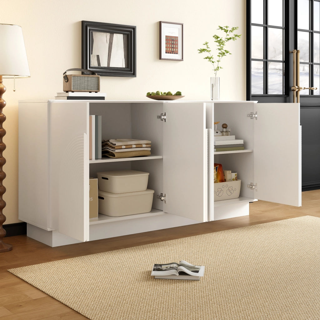 SIDEBOARD 160x38x80 cm Bianco MDF a 4 ante