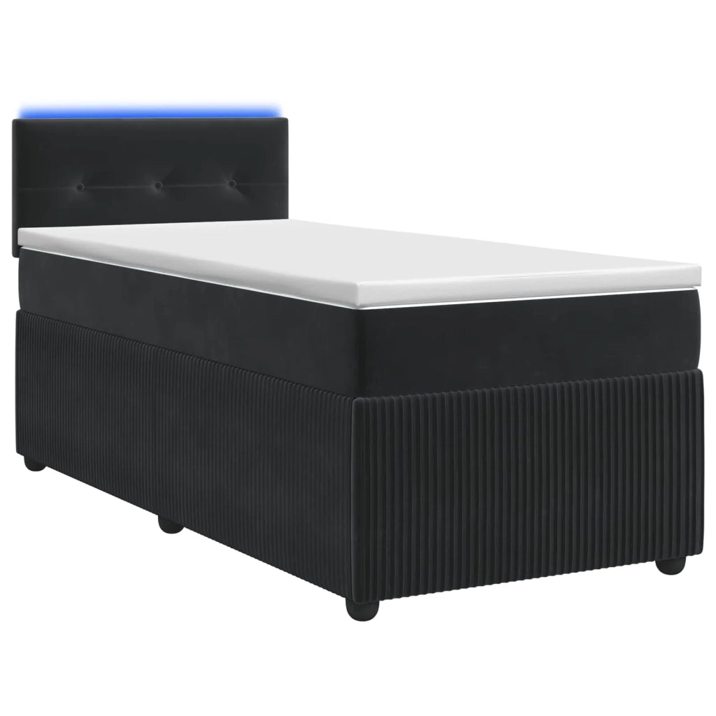 Letto box spring con materasso Nero 90 x 200 cm Velluto 3453067