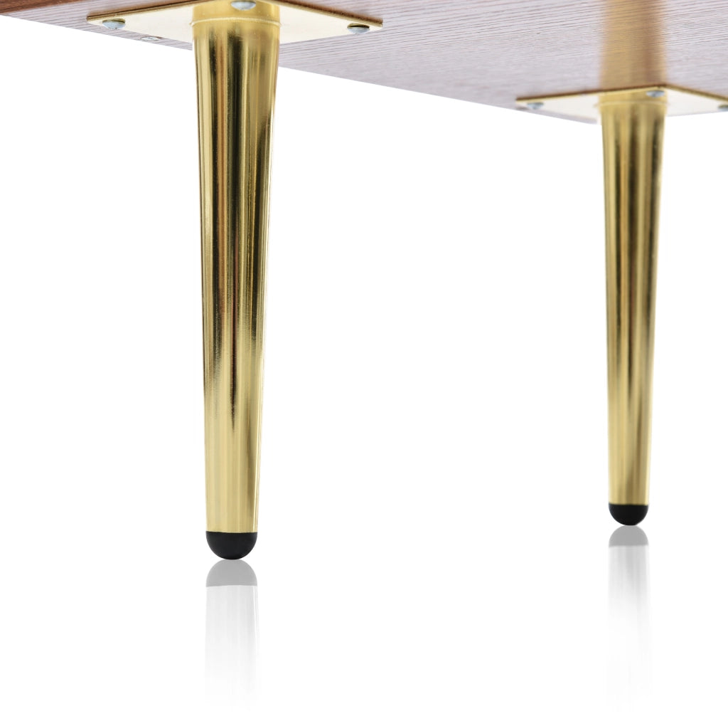 Cassettiera con 6 cassetti in legno e metallo colore noce