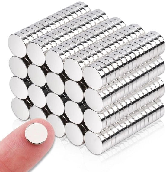 Set di 300 forti magneti neodymium per bacheca magnetica, bacheca da attacchi, frigorifero - 8 x 2 mm, mini a forma di cerchio, piccoli magneti - artigianato, foto, whiteboard.