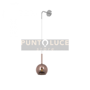APPLIQUE CROMO 1 LUCE PICCOLA VETRO RAME 1155CR-A-RA