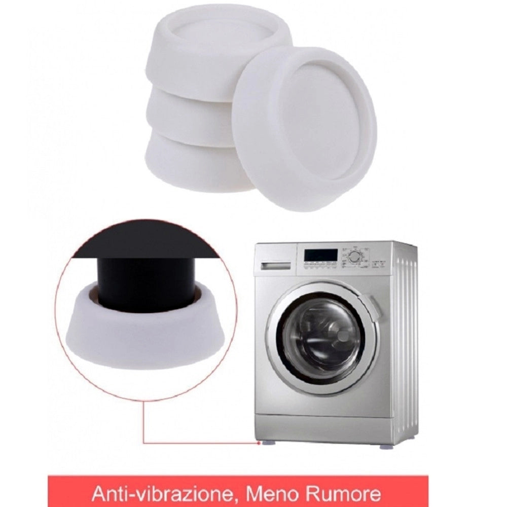 Trade Shop - 4 Piedini Autoadesivi Tondi Antiscivolo Graffi Vibrazione Lavatrice Asciugatrice -