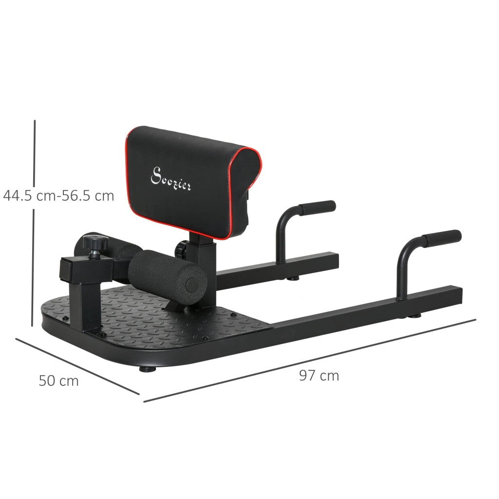 Sissy Squat Squat Trainer 3 in 1, regolabile fino a 120 kg, acciaio nero, attrezzo per allenare gambe e addominali per allenamenti efficaci.