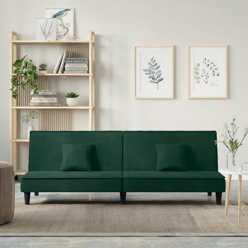 Divano Letto Verde Scuro in Velluto 351909