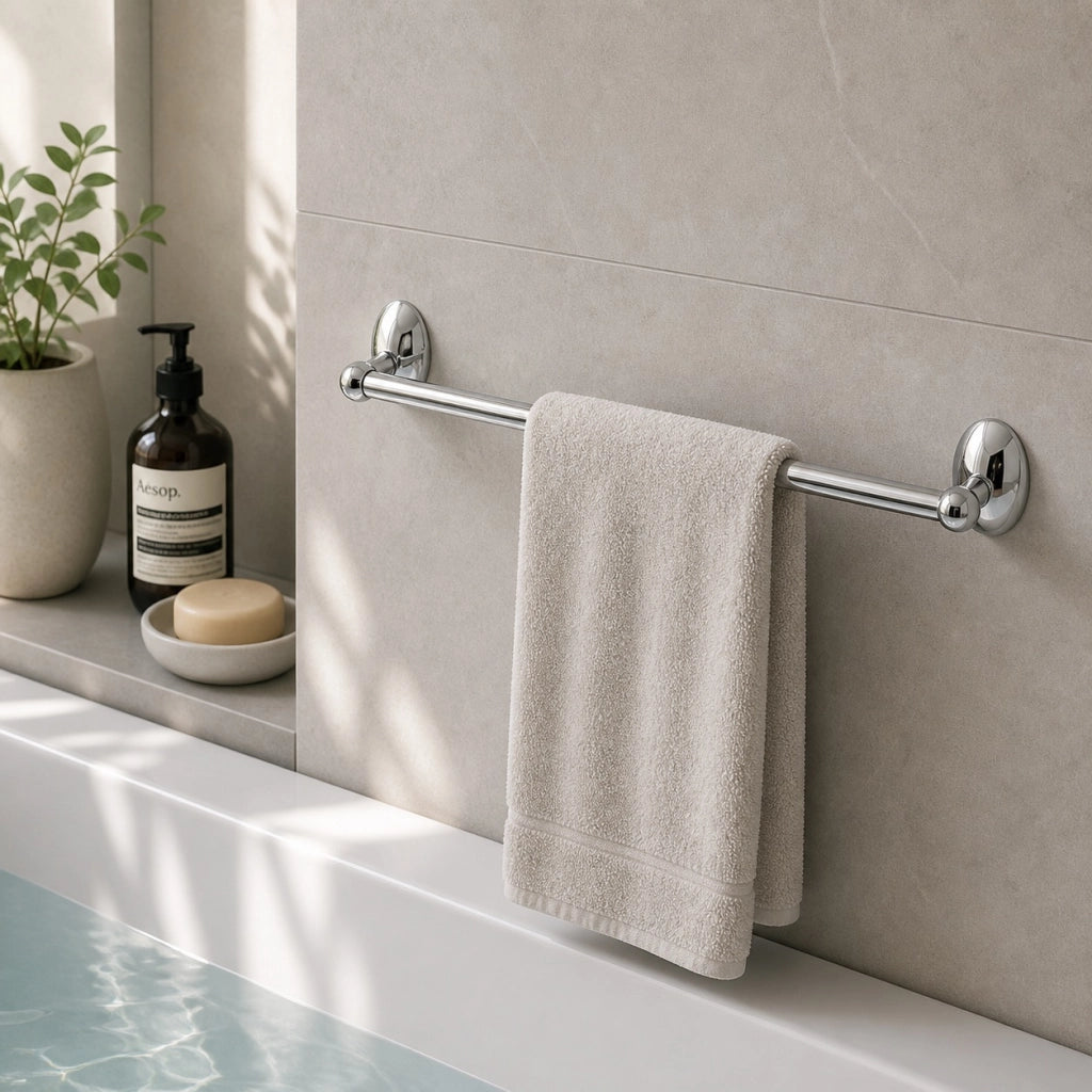 Set Accessori Bagno 6 Pezzi Cromato Vetro Satinato Completo Arredo Bagno 52918