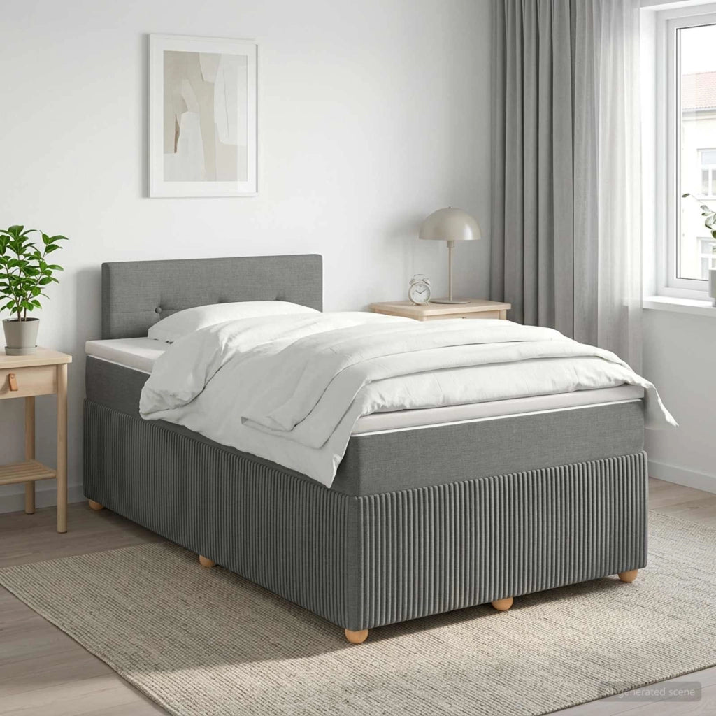 Letto box spring con materasso Grigio Scuro 120 x 190 cm 3451420
