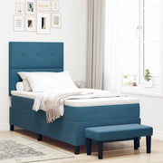 Letto a molle con materasso Blu scuro 90 x 200 cm Velluto