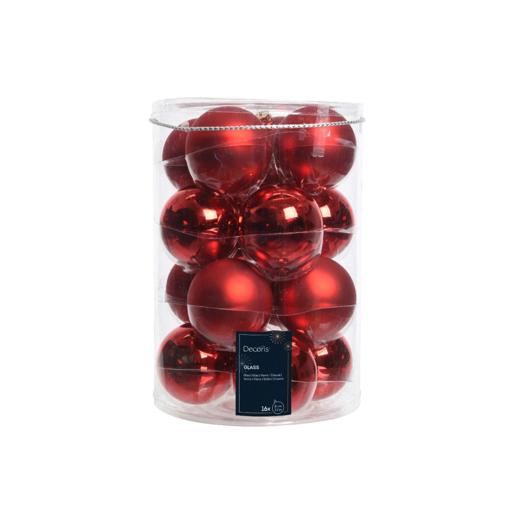 Box 16 Palline Vt luc/opac rosso d8cm