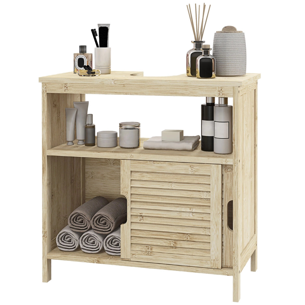 Mobile sottolavabo in bamb¨´ ¨C Xylo ¨C 2 ante, legno naturale, 60x30x60 cm