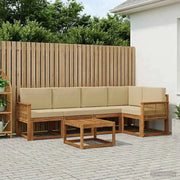 Set di divani da esterno 6 pz Naturale e Beige 3385239