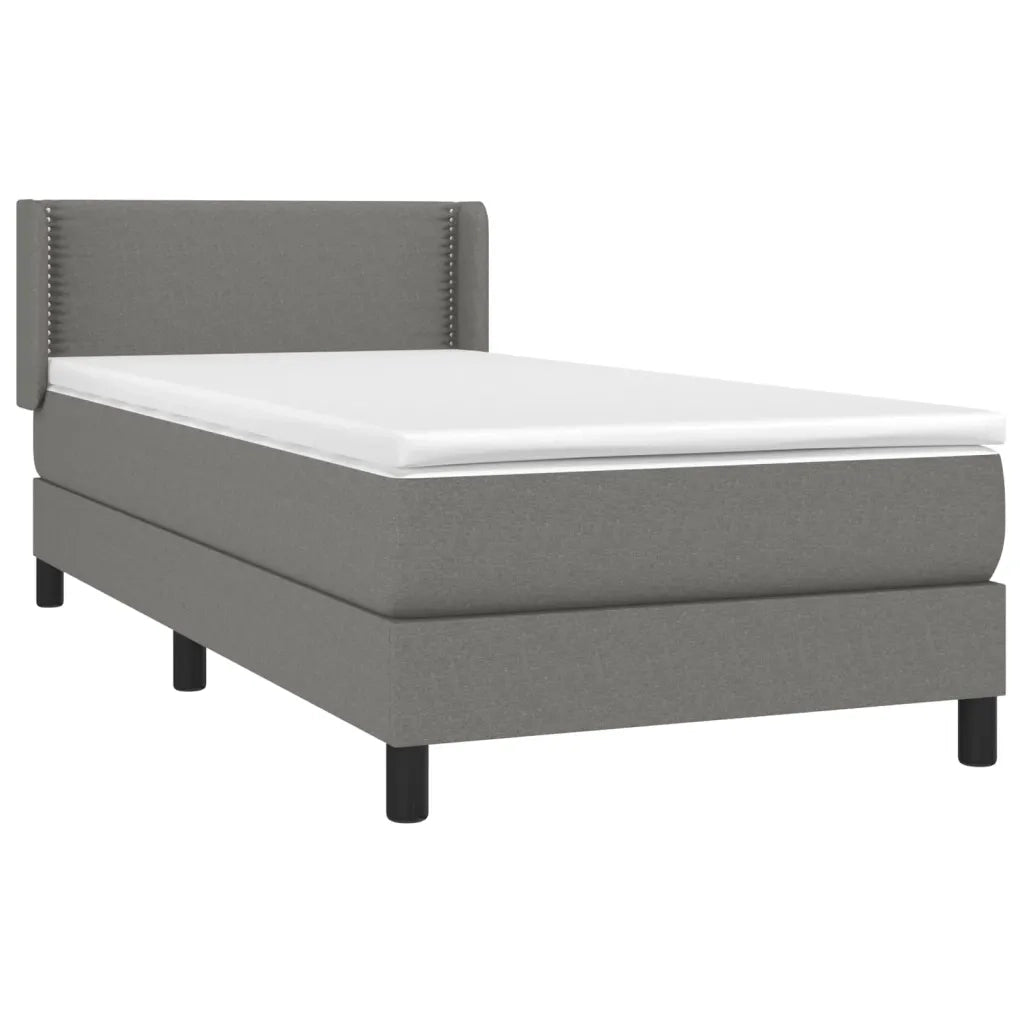 Giroletto a Molle con Materasso Grigio Scuro 80x200 cm Tessuto 3129586