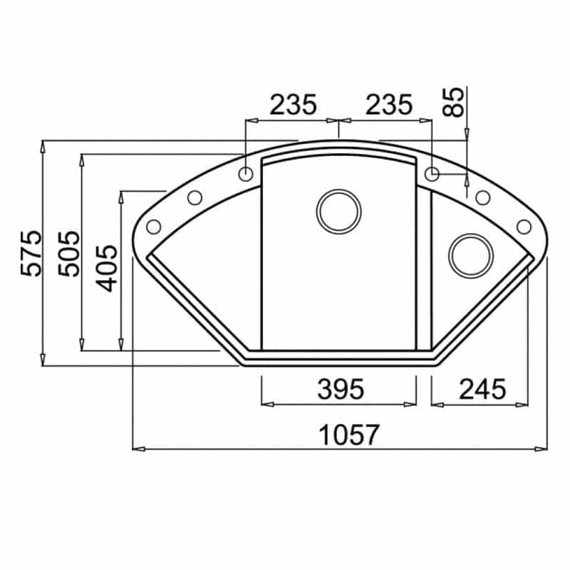 Lavello Elleci Incasso Easy CORNER Granitek Avena LGYCOR51