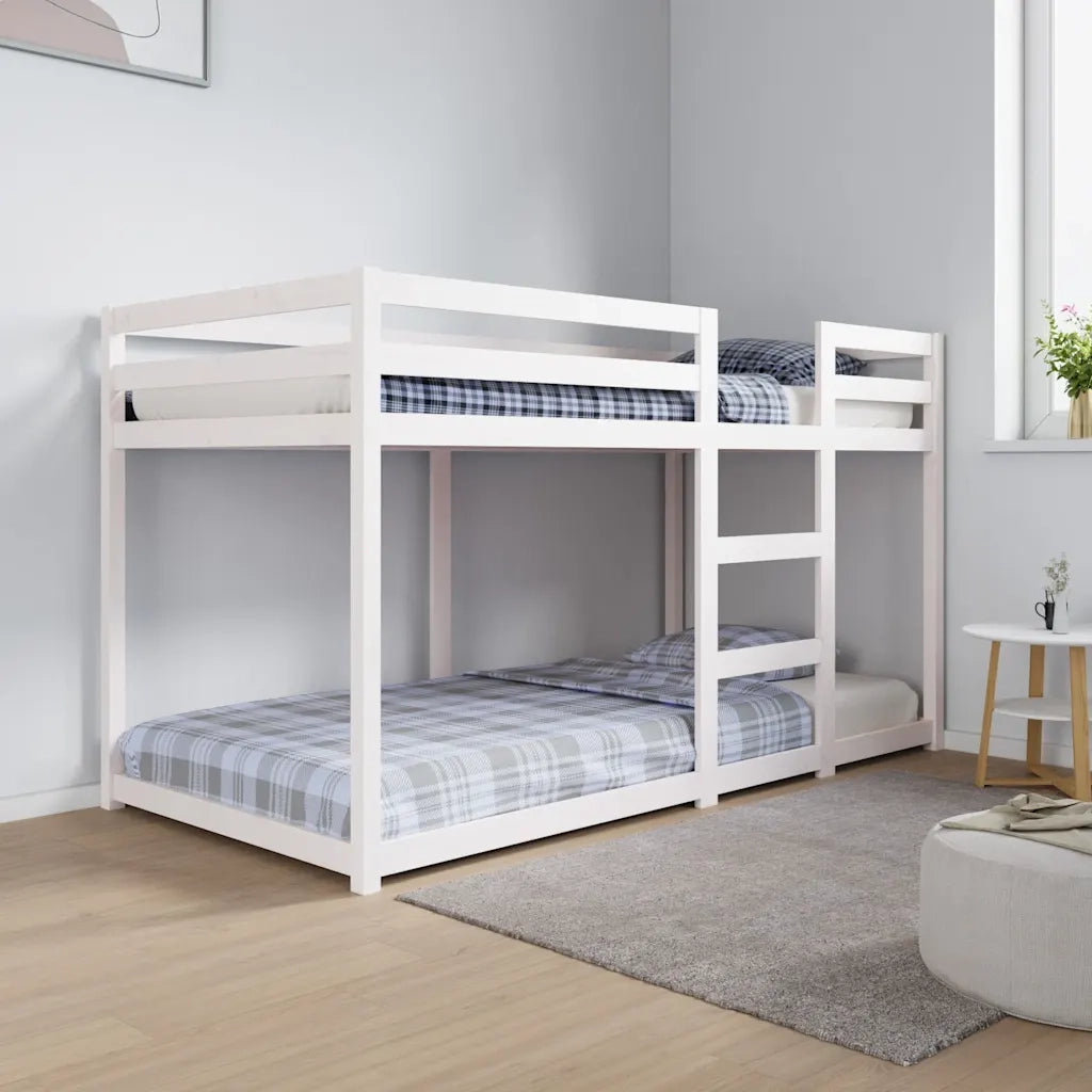 Letto a Castello senza Materasso Bianco 90x190cm Massello Pino 3206508