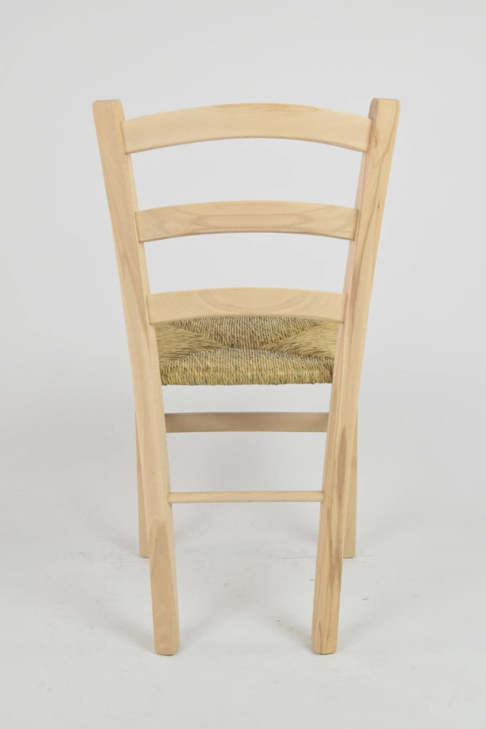 Set 6 sedie Venice Tommychairs, robusta struttura in faggio levigato, non trattato, 100% naturale e seduta in paglia