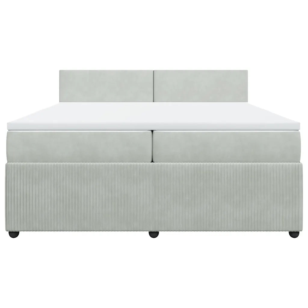 Giroletto a Molle con Materasso Grigio Chiaro 200x200cm Velluto 3287824